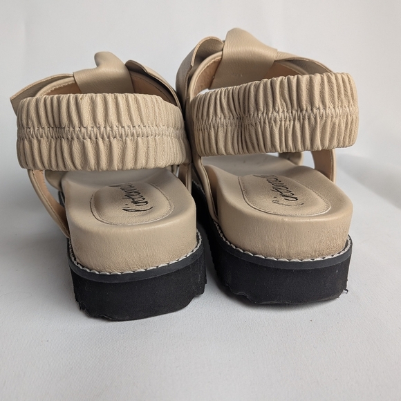 L'INTERVALLE Women Sandals Beige Color Leather Size 36 = 5.5,6 US Small Platform - Picture 4 of 7